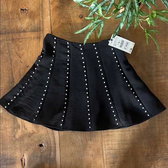 Zara Black Studded Circle Skirt - Picture 2 of 8